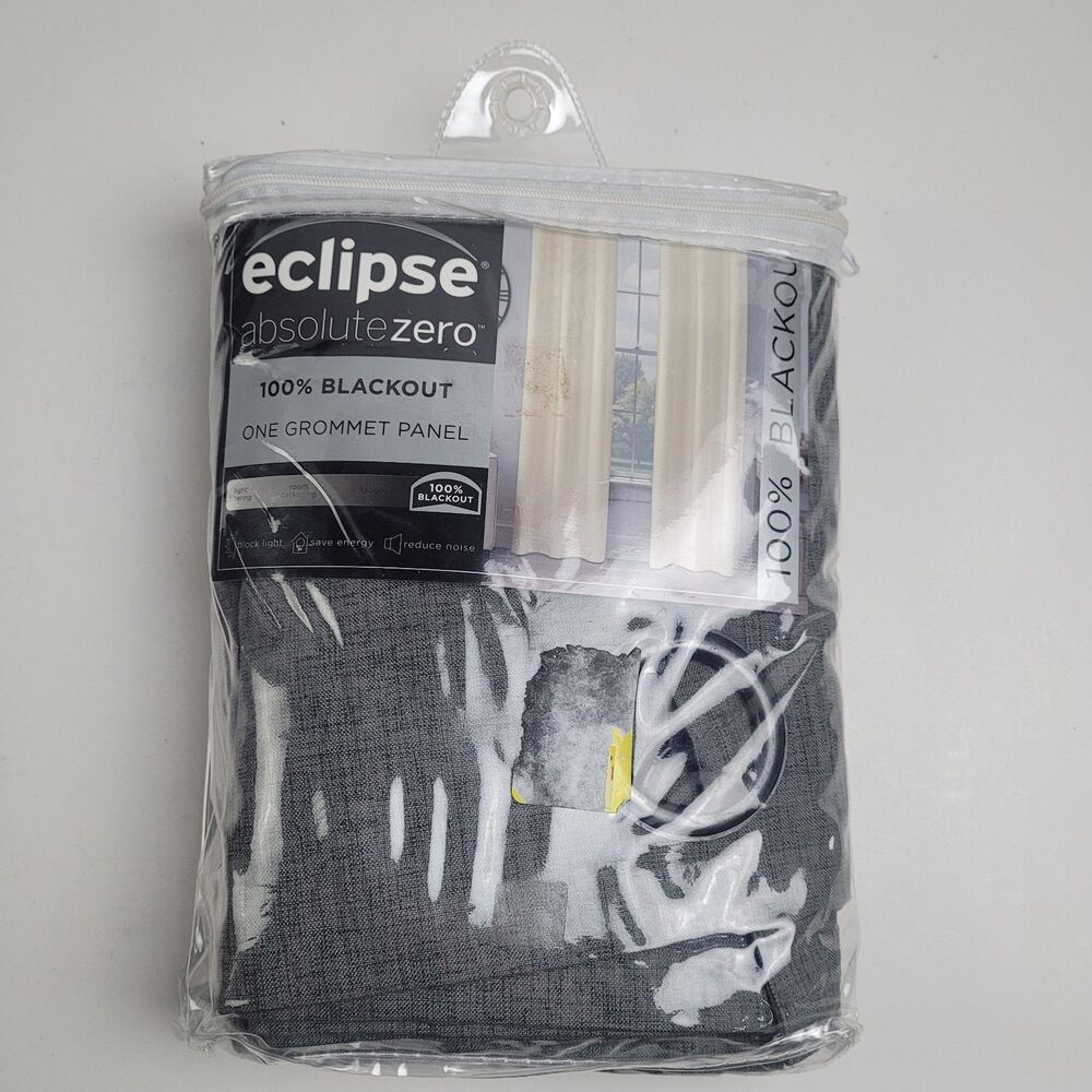NEW Eclipse Blackout grommet top curtain 'Charcoal' 40x84 #CT15